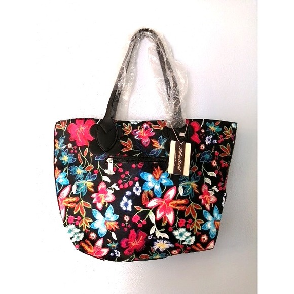 Mellow World Handbags - Mellow World Handbag Womens Multicolor Floral XL Zip Close Double Handle NEW‎